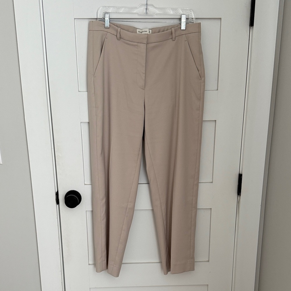 Abercrombie & Fitch Wide Leg Tan Trousers